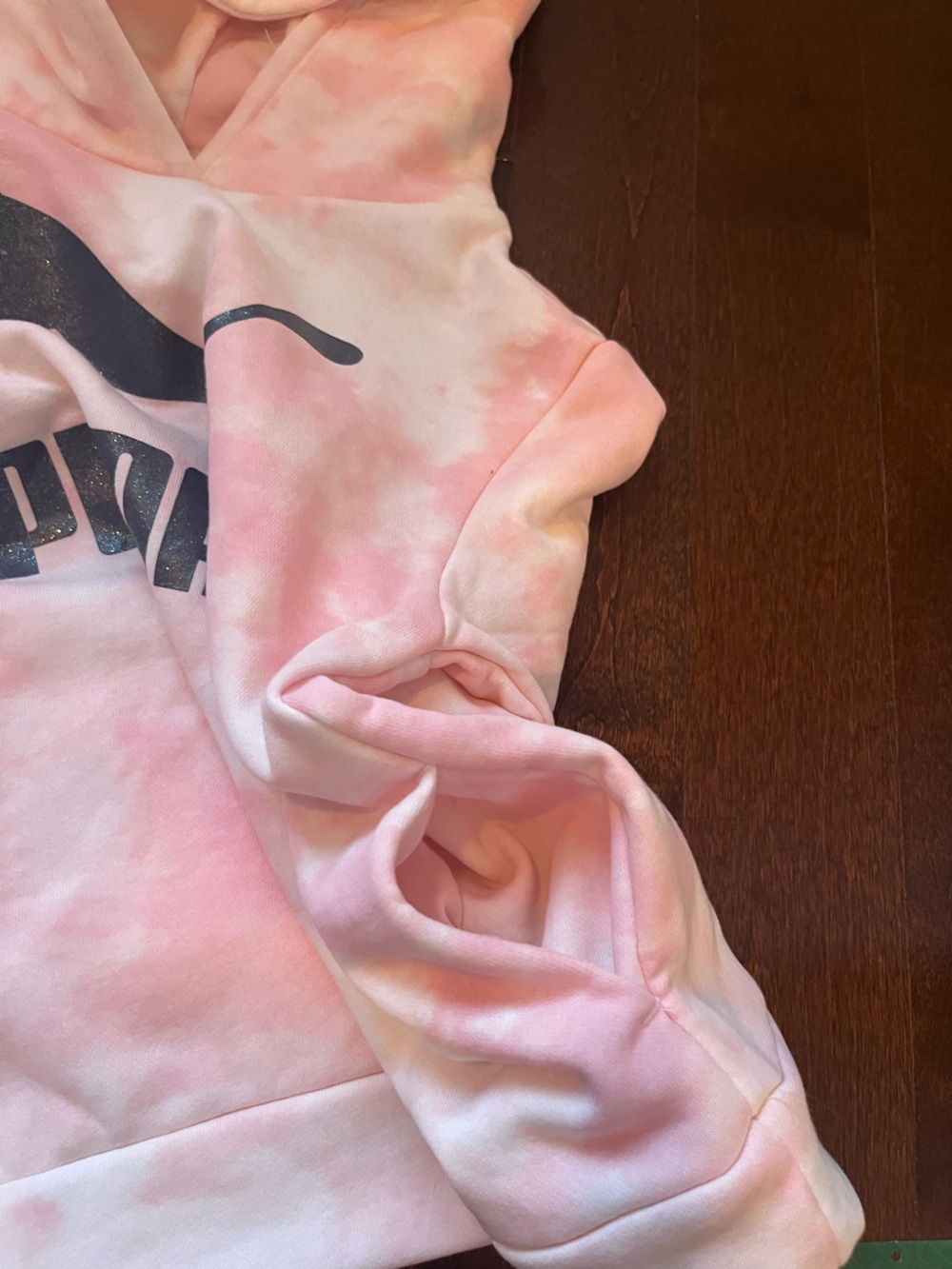 Puma Kids Chalk Pink Tie-Dye Hoodie with Logo - Picture 4 of 6